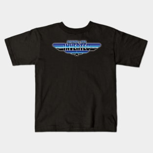 Because I Was Inverted Top Gun Maverick Logo Parody Rooster Iceman Danger Zone Blue Chrome Kids T-Shirt